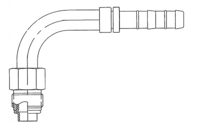 Image of A/C Refrigerant Hose Fitting - 90uc0u65533  Male O-ring Steel Ftg from Sunair. Part number: FJ3019-08-1210S