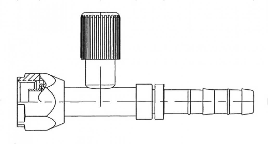 Image of A/C Refrigerant Hose Fitting - Strt Fem O-ring w/R134a Port Steel Ftg from Sunair. Part number: FJ3053-0606S