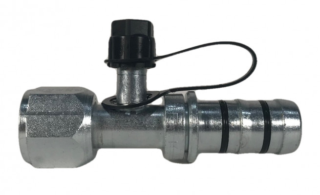 Image of A/C Refrigerant Hose Fitting - Strt Fem O-ring w/R134a Port Steel Ftg from Sunair. Part number: FJ3054-1216S