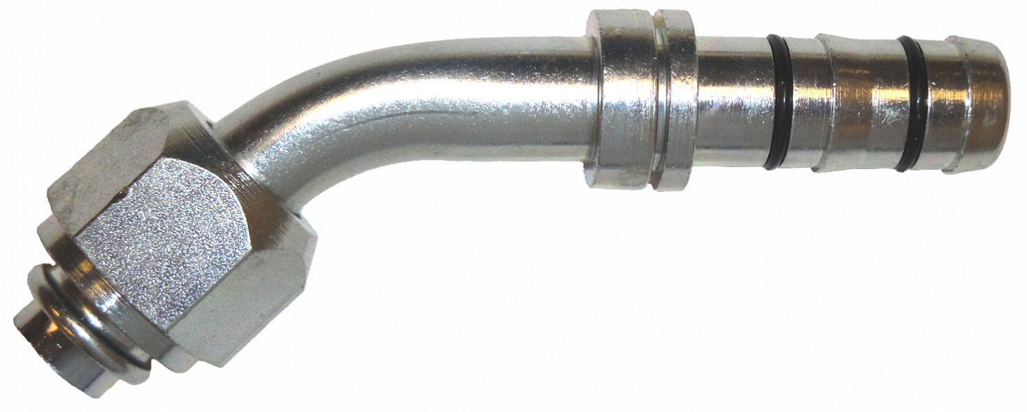 Image of A/C Refrigerant Hose Fitting - 45uc0u65533  Fem O-ring Steel Ftg from Sunair. Part number: FJ3055-06-1012S