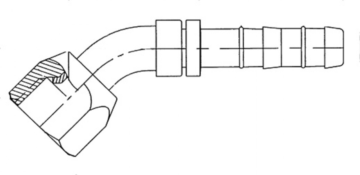 Image of A/C Refrigerant Hose Fitting - 45uc0u65533  Fem Flare Steel Ftg from Sunair. Part number: FJ3059-01-0606S