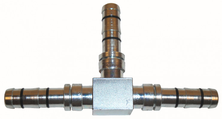 Image of A/C Refrigerant Hose Fitting - 3 Way(T)-Splicer Steel Ftg from Sunair. Part number: FJ3066-1010S