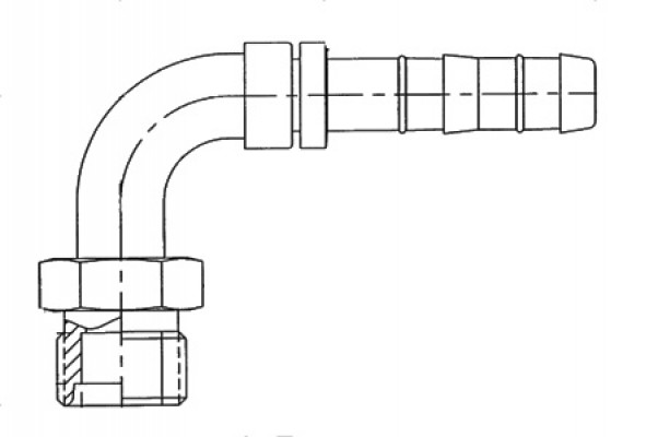 Image of A/C Refrigerant Hose Fitting - 90uc0u65533  Male O-ring (M20x1.5) Steel Ftg from Sunair. Part number: FJ3113-0810S