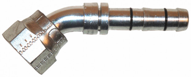 Image of A/C Refrigerant Hose Fitting - 45 degree  Fem ORS Steel Ftg from Sunair. Part number: FJ3161-02-0808S