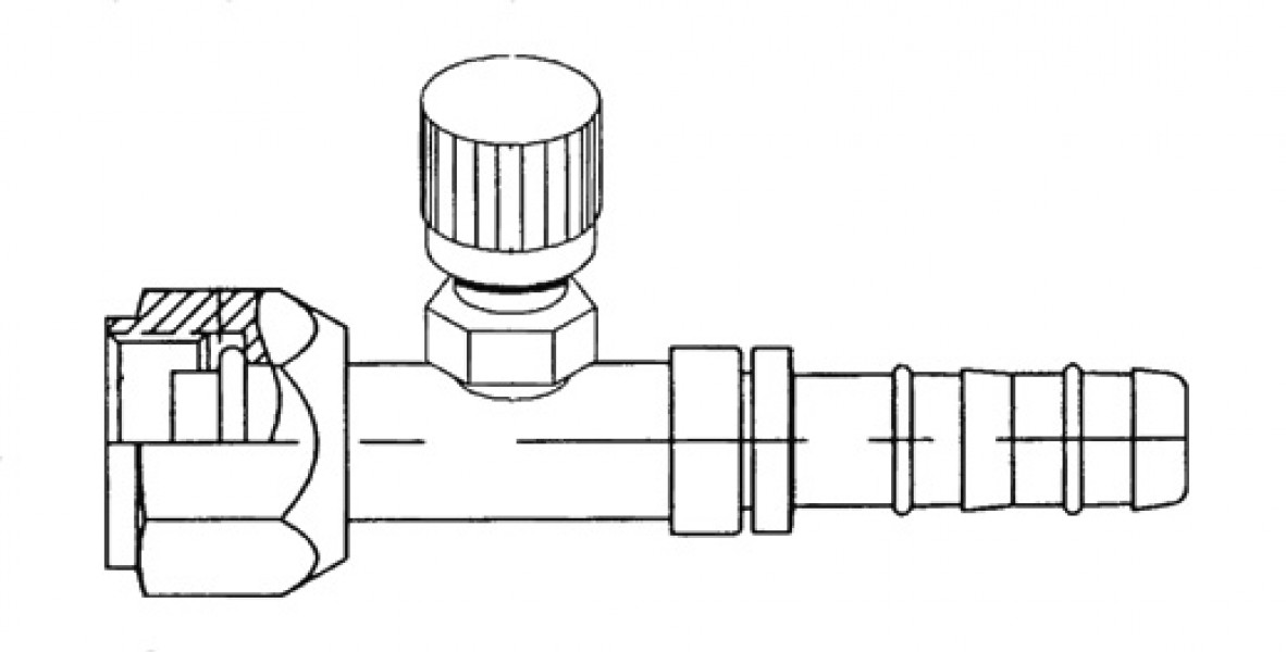 Image of A/C Refrigerant Hose Fitting - Strt Fem O-ring w/ Sw Port Steel Ftg from Sunair. Part number: FJ3162-0808S