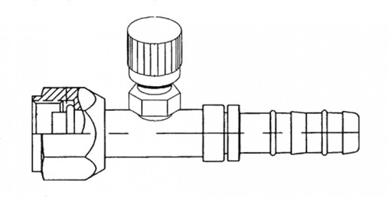 Image of A/C Refrigerant Hose Fitting - Strt Fem O-ring w/ Sw Port Steel Ftg from Sunair. Part number: FJ3162-0808S