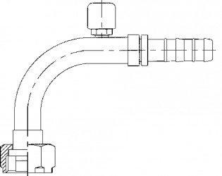 Image of A/C Refrigerant Hose Fitting - 90 degree  Fem Rotalok Steel Ftg from Sunair. Part number: FJ3226-1010S