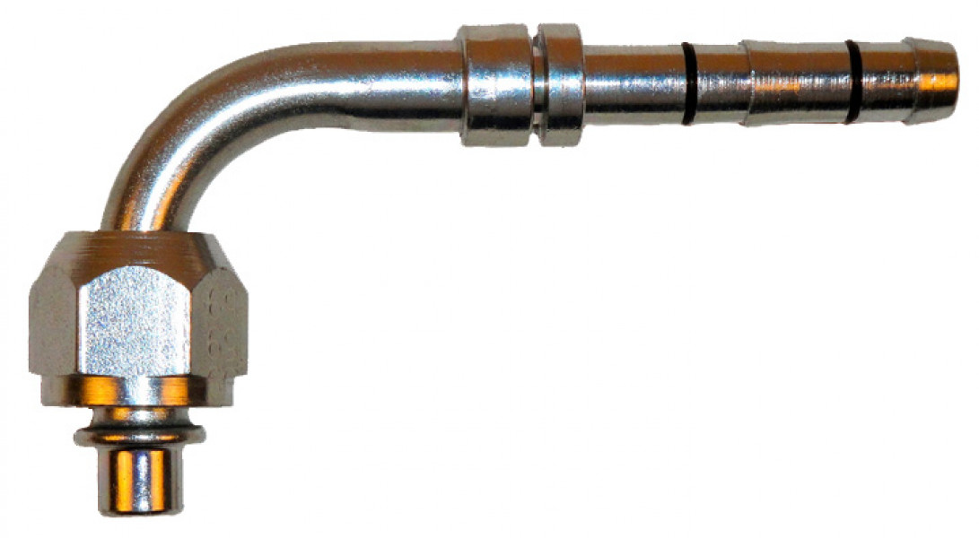 Image of A/C Refrigerant Hose Fitting - 90uc0u65533  Fem O-ring Long Steel Ftg from Sunair. Part number: FJ3288-01-0606S