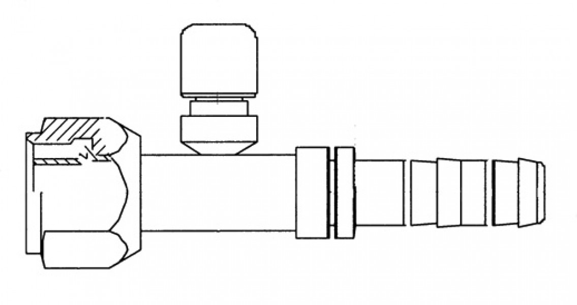 Image of A/C Refrigerant Hose Fitting - Strt Fem O-ring w/Sw Port Steel Ftg from Sunair. Part number: FJ3416-01-1010S