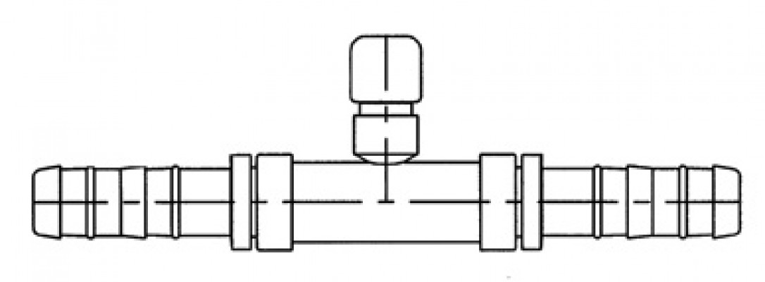 Image of A/C Refrigerant Hose Fitting - Strt Splicer w/Sw Port Steel Ftg from Sunair. Part number: FJ3427-1010S