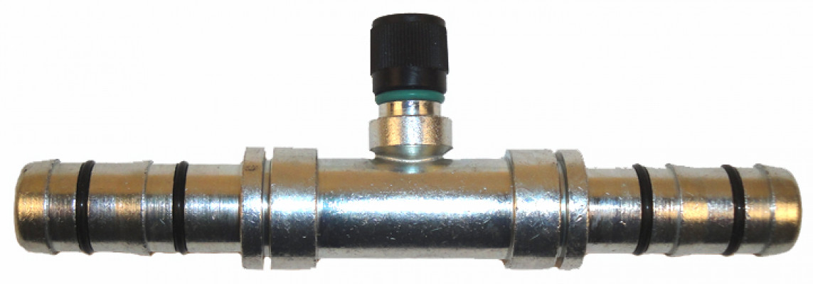 Image of A/C Refrigerant Hose Fitting - Strt Splicer w/Sw Port Steel Ftg from Sunair. Part number: FJ3428-1212S