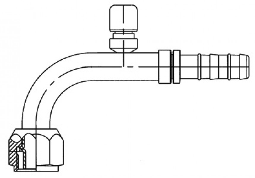 Image of A/C Refrigerant Hose Fitting - 90uc0u65533  Fem O-ring w/Sw Port Steel Ftg from Sunair. Part number: FJ3460-02-1012S