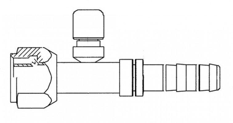 Image of A/C Refrigerant Hose Fitting - Strt Fem O-ring w/Sw Port Steel Ftg from Sunair. Part number: FJ3461-01-1010S