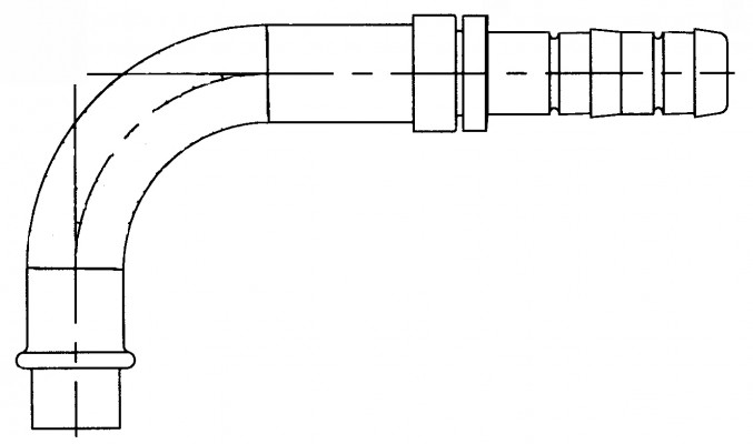 Image of A/C Refrigerant Hose Fitting - 90uc0u65533  Pilot Connection Steel Ftg from Sunair. Part number: FJ3496-01-1010S