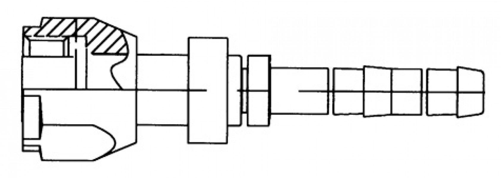 Image of A/C Refrigerant Hose Fitting - Strt Fem O-Ring, Long Steel Ftg from Sunair. Part number: FJ3632-0606S