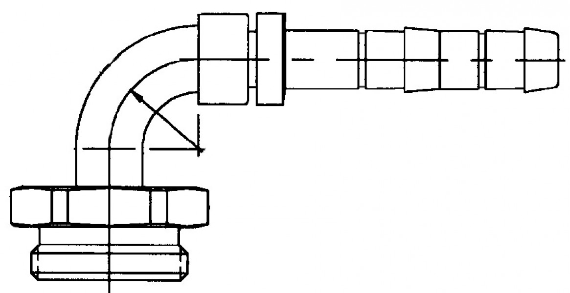 Image of A/C Refrigerant Hose Fitting - 90uc0u65533  Coupling Thread Steel Ftg from Sunair. Part number: FJ3914-03-1210S