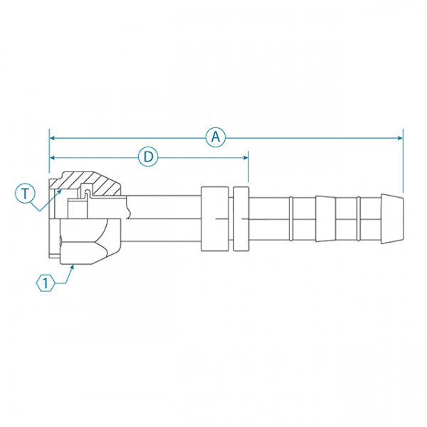 Image of A/C Refrigerant Hose Fitting - Straight Female O-ring Steel Fitting from Sunair. Part number: FJ5984-1010S