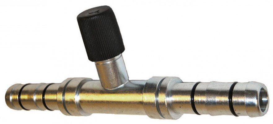 Image of A/C Refrigerant Hose Fitting - Strt Splicer w/R134a Port Steel Ftg from Sunair. Part number: FJ5986-1010S