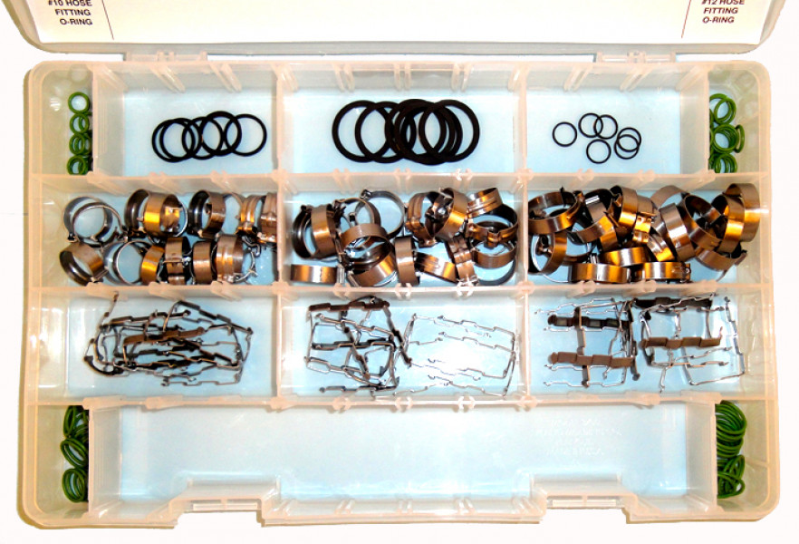 Image of A/C Refrigerant Hose - E-Z Clip Assortment w/o Tools from Sunair. Part number: KT-EZCL-T