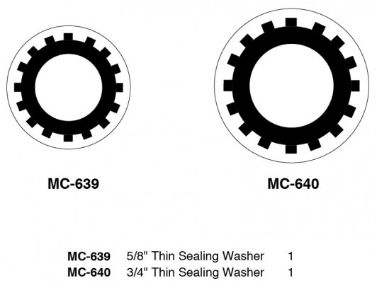 Image of A/C Compressor Sealing Washer Kit - 5/8"-3/4" Thin Sealing Washer from Sunair. Part number: KT-SW4