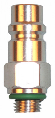 Image of A/C Refrigerant Hose Fitting - Low Side Service Port (M13) 3/8-24Thd - Al from Sunair. Part number: PO-2002