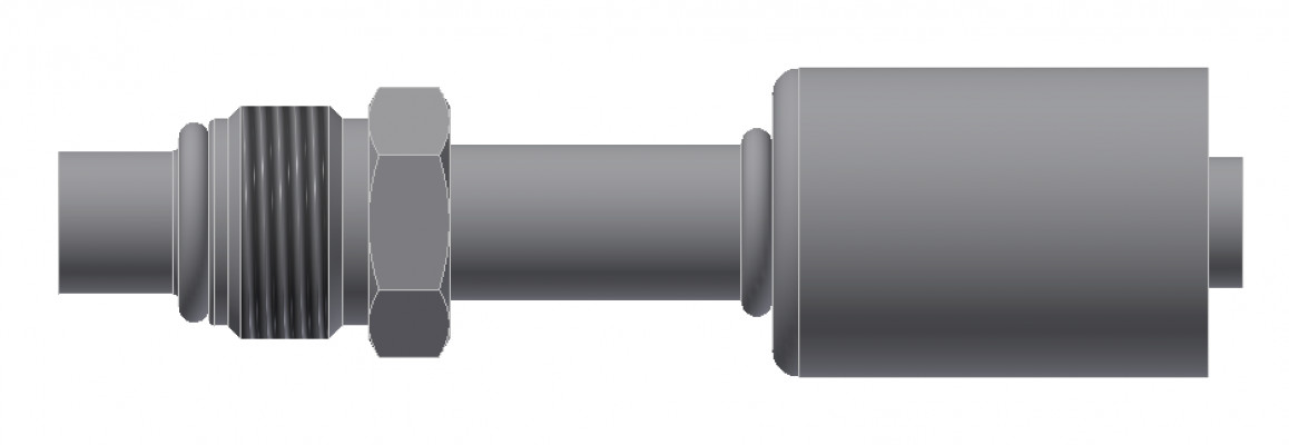 Image of A/C Refrigerant Hose Fitting - MALE-O-RING, LONG PILOT, Strt - Std Barrier Steel Ftg from Sunair. Part number: SA-52203-06-06S