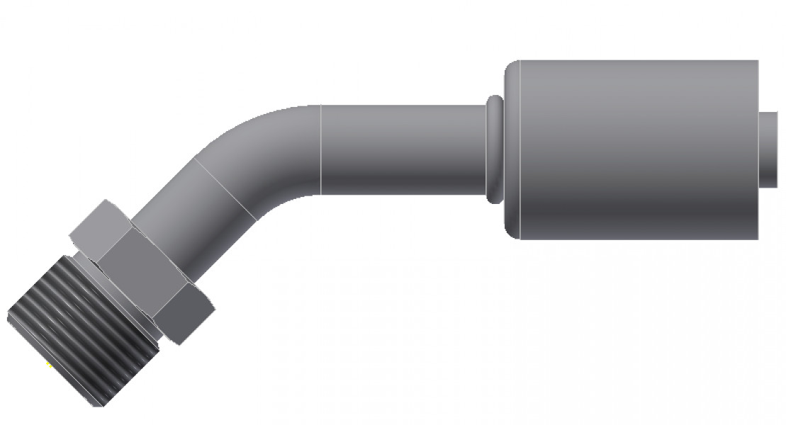 Image of A/C Refrigerant Hose Fitting - MALE INSERT O-RING, 45uc0u65533  - Std Barrier Steel Ftg from Sunair. Part number: SA-52207-06-06S