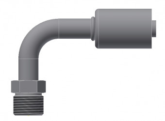 Image of A/C Refrigerant Hose Fitting - MALE INSERT O-RING, 90 degree  - Std Barrier Steel Ftg from Sunair. Part number: SA-52208-06-06S