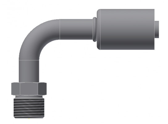 Image of A/C Refrigerant Hose Fitting - MALE INSERT O-RING, 90uc0u65533  - Std Barrier Steel Ftg from Sunair. Part number: SA-52208-10-10S