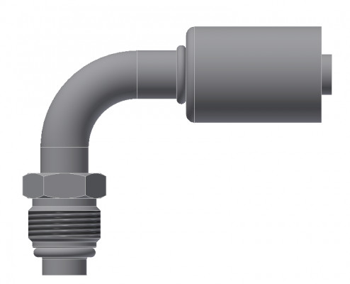 Image of A/C Refrigerant Hose Fitting - MALE-O-RING, SHORT PILOT, 90uc0u65533  - Std Barrier Steel Ftg from Sunair. Part number: SA-52214-08-08S