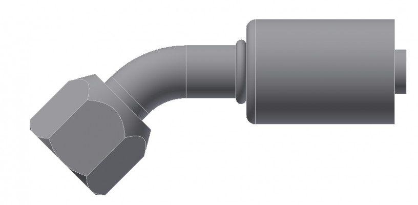 Image of A/C Refrigerant Hose Fitting - Fem FLARE, 45uc0u65533  - Std Barrier Steel Ftg from Sunair. Part number: SA-52702-06-06S