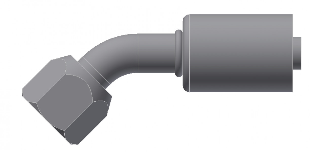 Image of A/C Refrigerant Hose Fitting - Fem FLARE, 45uc0u65533  - Std Barrier Steel Ftg from Sunair. Part number: SA-52702-08-08S