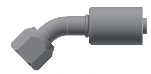 Image of A/C Refrigerant Hose Fitting - Fem FLARE, 45 degree  - Std Barrier Steel Ftg from Sunair. Part number: SA-52702-12-12S