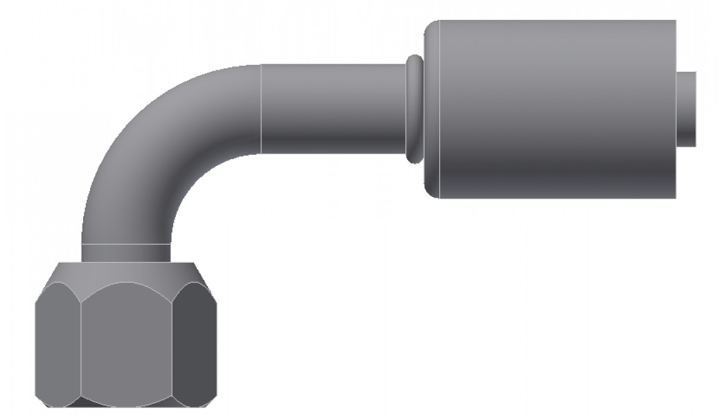 Image of A/C Refrigerant Hose Fitting - Fem FLARE, 90uc0u65533  - Std Barrier Steel Ftg from Sunair. Part number: SA-52703-06-06S