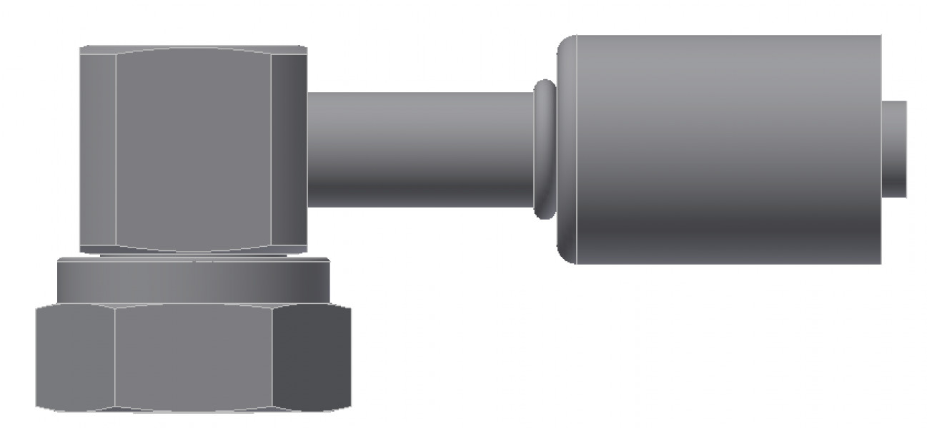 Image of A/C Refrigerant Hose Fitting - TUBE-O COMPRESSOR, 45uc0u65533  - Std Barrier Steel Ftg from Sunair. Part number: SA-52708-10-08S