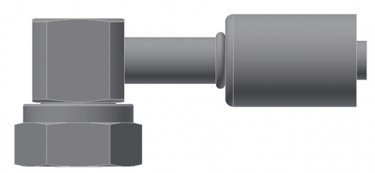 Image of A/C Refrigerant Hose Fitting - TUBE-O COMPRESSOR, 90 degree  - Std Barrier Steel Ftg from Sunair. Part number: SA-52709-10-10S