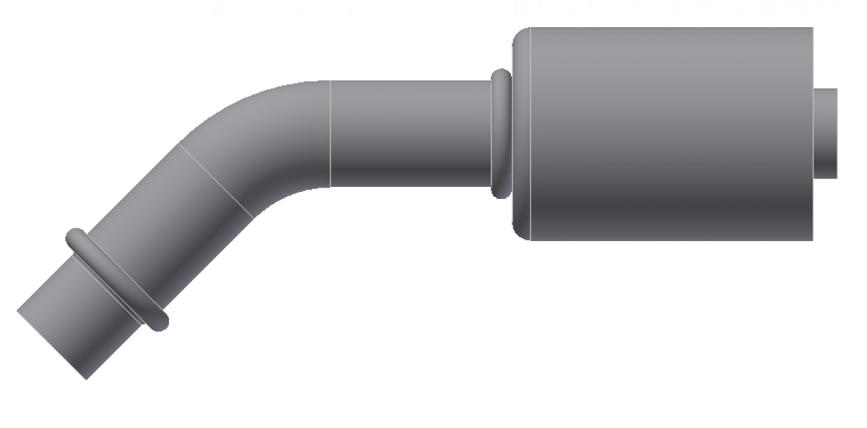 Image of A/C Refrigerant Hose Fitting - LONG PILOT W/O NUT, 45uc0u65533  - Std Barrier Steel Ftg from Sunair. Part number: SA-52725-06-06S