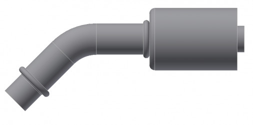 Image of A/C Refrigerant Hose Fitting - LONG PILOT W/O NUT, 45 degree  - Std Barrier Steel Ftg from Sunair. Part number: SA-52725-12-10S
