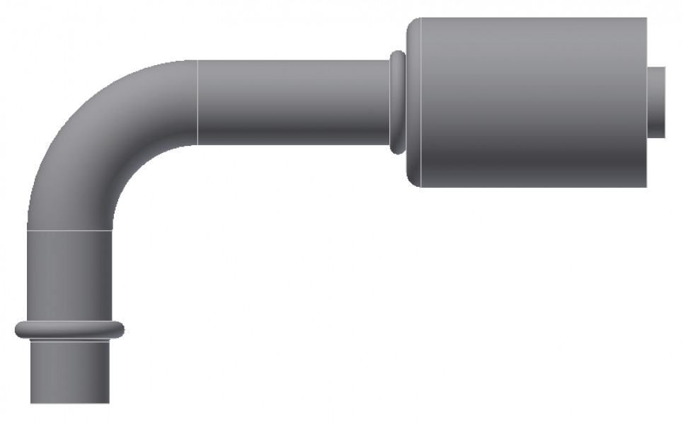 Image of A/C Refrigerant Hose Fitting - LONG PILOT W/O NUT, 90uc0u65533  - Std Barrier Steel Ftg from Sunair. Part number: SA-52726-06-06S