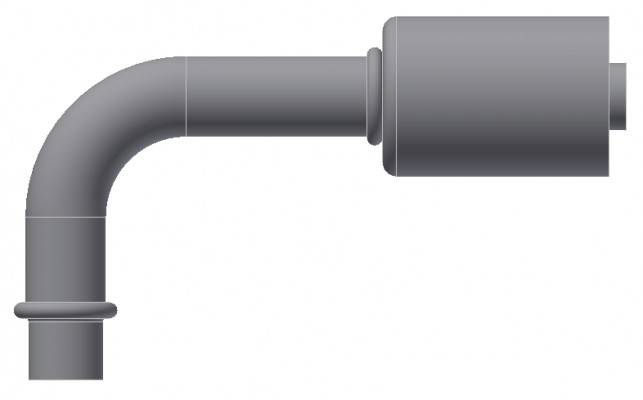 Image of A/C Refrigerant Hose Fitting - LONG PILOT W/O NUT, 90uc0u65533  - Std Barrier Steel Ftg from Sunair. Part number: SA-52726-08-08S