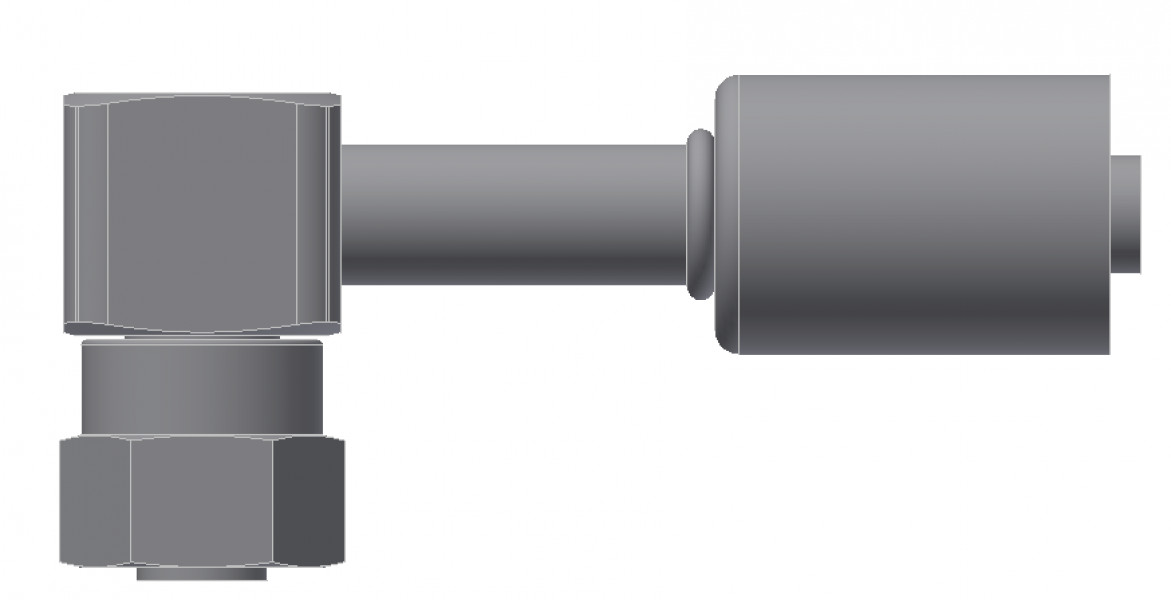 Image of A/C Refrigerant Hose Fitting - TUBE-O COMPRESSOR, 90uc0u65533  - Std Barrier Steel Ftg from Sunair. Part number: SA-52740-06-06S