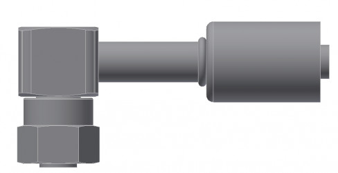 Image of A/C Refrigerant Hose Fitting - TUBE-O COMPRESSOR, 90 degree  - Std Barrier Steel Ftg from Sunair. Part number: SA-52740-10-12S