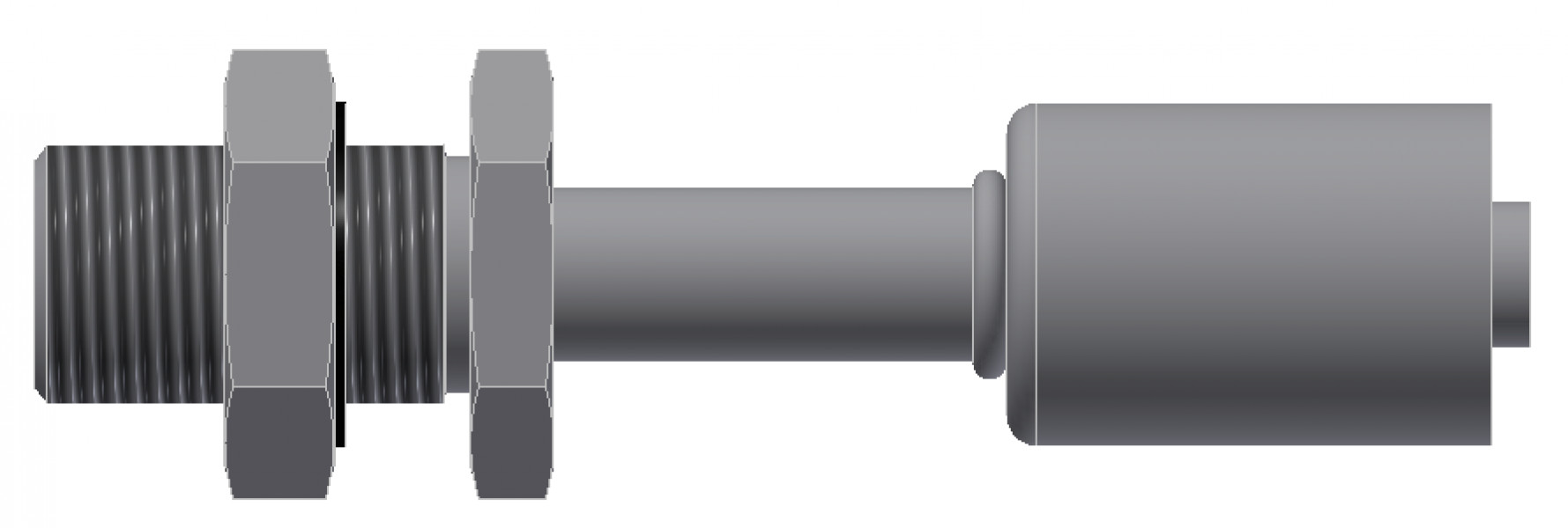 Image of A/C Refrigerant Hose Fitting - BULKHEAD MALE INSERT O-RING, - Std Barrier Steel Ftg from Sunair. Part number: SA-52758-08-08S