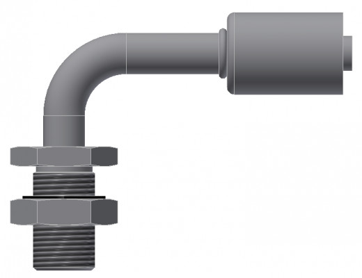 Image of A/C Refrigerant Hose Fitting - BULKHEAD MALE INSERT O-RING, 90uc0u65533  - Std Barrier Steel Ftg from Sunair. Part number: SA-52759-06-06S