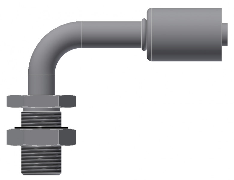 Image of A/C Refrigerant Hose Fitting - BULKHEAD MALE INSERT O-RING, 90uc0u65533  - Std Barrier Steel Ftg from Sunair. Part number: SA-52759-08-08S