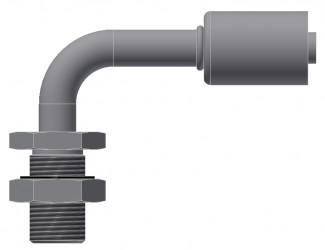 Image of A/C Refrigerant Hose Fitting - BULKHEAD MALE INSERT O-RING, 90 degree  - Std Barrier Steel Ftg from Sunair. Part number: SA-52759-08-08S