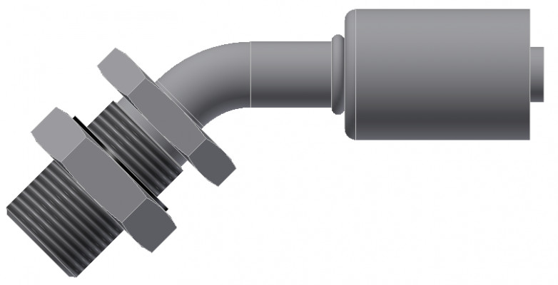 Image of A/C Refrigerant Hose Fitting - BULKHEAD MALE INSERT O-RING, 45uc0u65533  - Std Barrier Steel Ftg from Sunair. Part number: SA-52760-08-08S