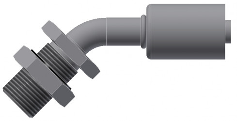 Image of A/C Refrigerant Hose Fitting - BULKHEAD MALE INSERT O-RING, 45 degree  - Std Barrier Steel Ftg from Sunair. Part number: SA-52760-08-08S