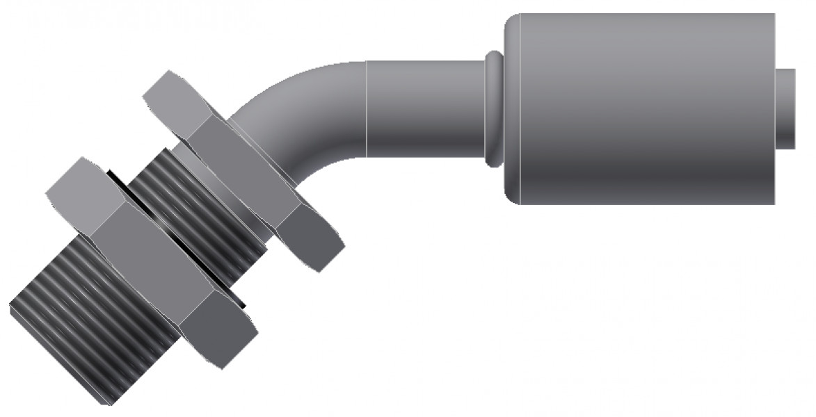 Image of A/C Refrigerant Hose Fitting - BULKHEAD MALE INSERT O-RING, 45uc0u65533  - Std Barrier Steel Ftg from Sunair. Part number: SA-52760-10-12S