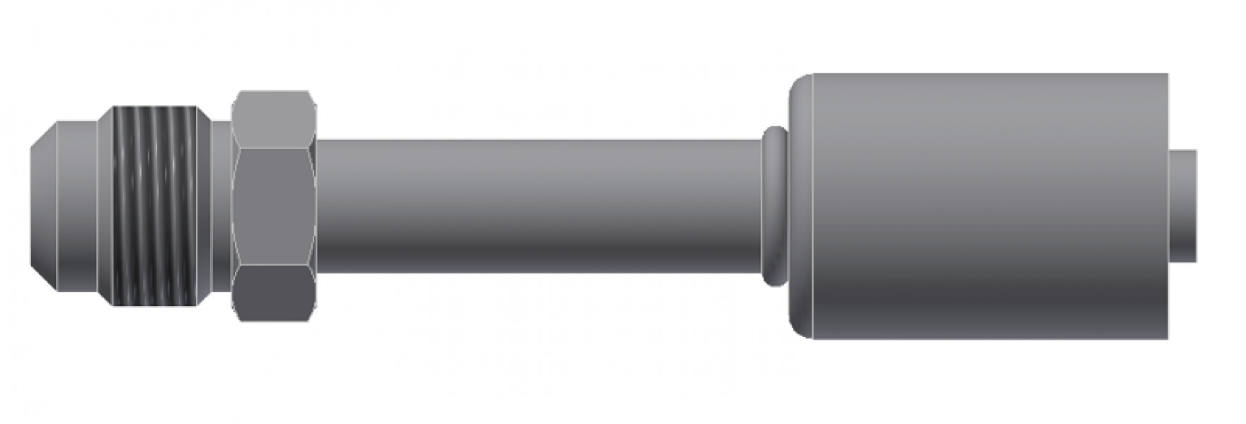 Image of A/C Refrigerant Hose Fitting - MALE FLARE, Strt - Red Barrier Steel Ftg from Sunair. Part number: SA-53201-06-06S